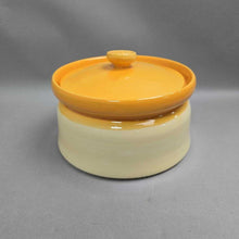 Load image into Gallery viewer, Yellow/Cream Ceramic Covered Casserole Dish / Bean Pot, Daisy Handle #3341 (~5.5x8.75)
