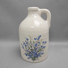Load image into Gallery viewer, Craquelure Ceramic Jug Vase – Blue Floral Bouquet (As-Is) (9x5.5)
