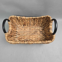 Load image into Gallery viewer, Woven Rattan Storage Basket w/ Handles (~8x13x9)

