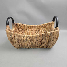 Load image into Gallery viewer, Woven Rattan Storage Basket w/ Handles (~8x13x9)
