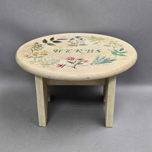 Load image into Gallery viewer, Botanical Herb Wooden Footstool / Plant Stand (8x12.5x9.5)
