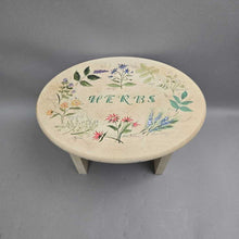 Load image into Gallery viewer, Botanical Herb Wooden Footstool / Plant Stand (8x12.5x9.5)
