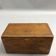 Load image into Gallery viewer, Antique Singer Sewing 1889 Oak Puzzle Styling Box with Attachments (3x6x3)
