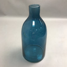 Load image into Gallery viewer, Blue-Coated Glass Bottle Vase (11.5")
