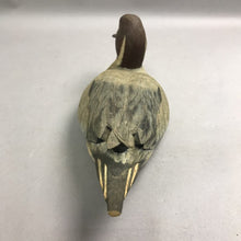 Load image into Gallery viewer, Signed Sonja Gunkel Wood Duck Decoy (As-Is; Tail) (4.5x13x4.5)
