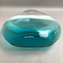 Load image into Gallery viewer, Hand-Blown Blue/White/Clear Art Glass Teardrop Vase (~12.25x12x3)
