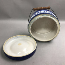 Load image into Gallery viewer, Vintage Blue &amp; White Stoneware Butter Crock w/ Lid (~5x7x7)

