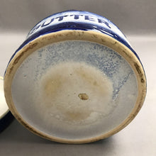 Load image into Gallery viewer, Vintage Blue &amp; White Stoneware Butter Crock w/ Lid (~5x7x7)
