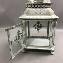 Load image into Gallery viewer, Whitewash Ornate Metal Candle Lantern (14x9x5.5)
