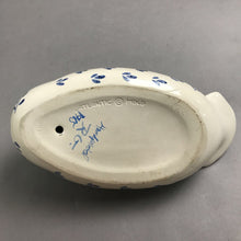 Load image into Gallery viewer, Hand-Painted Atlantic Mold Blue &amp; White Ceramic Duck Decor (5.5x11x5)
