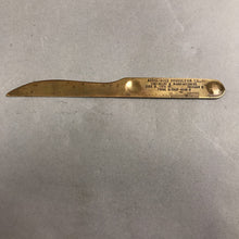Load image into Gallery viewer, Antique Advertising Brass Letter Knife Ruler Associated Production Co Chicago Ill (8")
