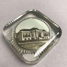 Load image into Gallery viewer, Vintage Square Crystal Paperweight Public Library Danville, Ill (1x3x3)
