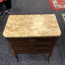 Load image into Gallery viewer, Marble Top End Table w/3 Drawers AS IS (30x22x14)
