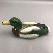 Load image into Gallery viewer, Hand-painted Wood Carved Mallard Duck Decoy with Glass Eyes (12")
