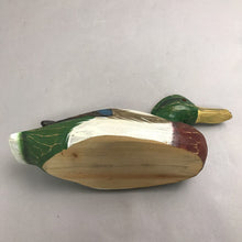 Load image into Gallery viewer, Hand-painted Wood Carved Mallard Duck Decoy with Glass Eyes (12")
