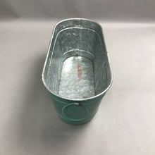 Load image into Gallery viewer, Blue Metal "Farm Fresh" Oval Galvanized Steel Planter (6x15x6)
