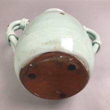 Load image into Gallery viewer, Rustic Black Terracotta Flower Green Double Handle Vase (10")
