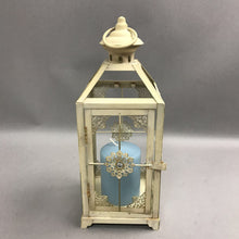 Load image into Gallery viewer, White Candle LAntern with Glass (13")
