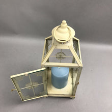Load image into Gallery viewer, White Candle LAntern with Glass (13")
