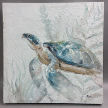 Load image into Gallery viewer, Blue Sea Turtle Canvas Art (14x14)
