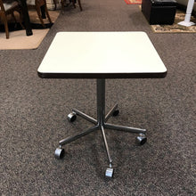 Load image into Gallery viewer, White Table on Metal Frame w/Wheels (28x24x24)

