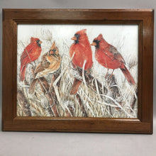 Load image into Gallery viewer, Wood Framed Cardinal Birds Print (13x17)
