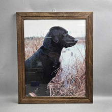 Load image into Gallery viewer, Framed Black Labrador Dog Print in Rustic, Wooden Frame (23x19) (As-Is)
