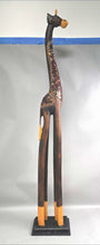 Load image into Gallery viewer, Wooden Giraffe (As-Is; Mosaic Neck Wear) (5')
