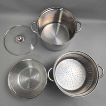 Load image into Gallery viewer, Multi Pot / Stock Pot w/ Vegetable Steamer, Glass Lid (8qt)

