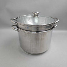 Load image into Gallery viewer, Multi Pot / Stock Pot w/ Vegetable Steamer, Glass Lid (8qt)
