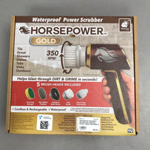 Load image into Gallery viewer, Horsepower Scrubber, Waterproof, Electric Power, Spins 350 RPM, 5 Brush Heads (8")
