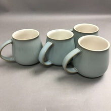 Load image into Gallery viewer, Blue Denby Mugs Truffle Set of 4 Pot Belly Slopped D Handle Ceramic England (3.5")
