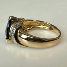 Load image into Gallery viewer, Ross Simons Gold Vermeil Sterling Blue Trillion Cut CZ Diamond Accent Ring sz 5
