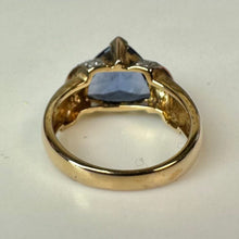 Load image into Gallery viewer, Ross Simons Gold Vermeil Sterling Blue Trillion Cut CZ Diamond Accent Ring sz 5

