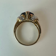 Load image into Gallery viewer, Ross Simons Gold Vermeil Sterling Blue Trillion Cut CZ Diamond Accent Ring sz 5
