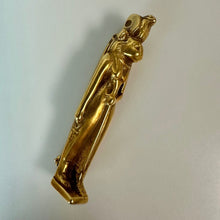 Load image into Gallery viewer, Vintage MFA Museum of Fine Arts Sekhmet Egyptian Goddess Goldtone Brooch Pin (2")

