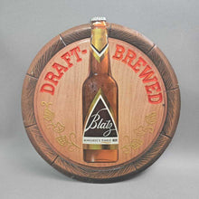 Load image into Gallery viewer, Blatz Draft-Brewed Beer Cardboard/Foil Embossograph Advertising Sign (10.5") (2 Avaialble)
