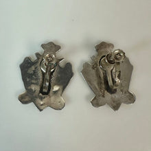 Load image into Gallery viewer, Vintage Mexican Sterling Abalone Inlay Screw Back Earrings As-Is (1.25")
