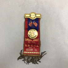 Load image into Gallery viewer, Antique UMWA Local 929 Oglesby Coal Miners Memorial Pin/Ribbon (~10x2.75)
