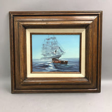 Load image into Gallery viewer, Tall Ship Framed Painting (17x18)
