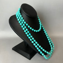 Load image into Gallery viewer, Turquoise Bead Knotted 58" Strand Necklace
