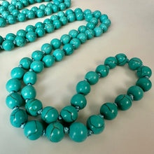 Load image into Gallery viewer, Turquoise Bead Knotted 58" Strand Necklace
