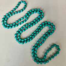 Load image into Gallery viewer, Turquoise Bead Knotted 58" Strand Necklace
