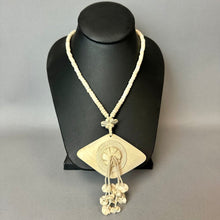 Load image into Gallery viewer, Vintage Polynesian Carved Painted Wood Tassel Necklace (32")
