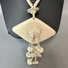 Load image into Gallery viewer, Vintage Polynesian Carved Painted Wood Tassel Necklace (32")
