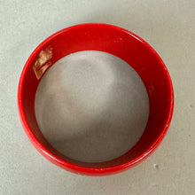 Load image into Gallery viewer, Vintage Red Floral Lucite Bangle Bracelet (8.5" Inside Circumference)
