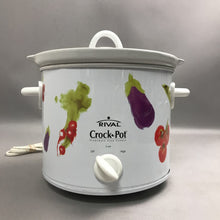 Load image into Gallery viewer, Vintage Rival Crock Pot Vegetable Pattern Model 3120 2.5 Qt Tested Works
