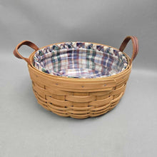 Load image into Gallery viewer, Longaberger Round Basket w/ Liner &amp; Insert (4.25x10x10)
