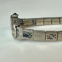 Load image into Gallery viewer, Vintage 18K White Gold Watch on Gold Filled Band, Running (21.8g)
