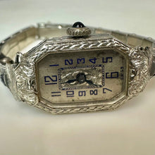 Load image into Gallery viewer, Vintage 18K White Gold Watch on Gold Filled Band, Running (21.8g)
